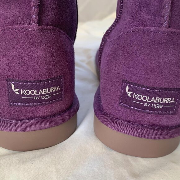Koolaburra by UGG Koola Purple Suede Fur Line Sheepskin Cozy Winter Boots NWOT - Picture 3 of 6